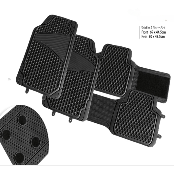 Automax Πατάκια Premium Σετ 4τεμ με κάλυμμα τούνελ Velcro Μαύρα 001215