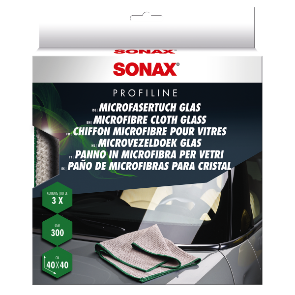 Sonax PROFILINE Πανί μικροϊνών για τζάμια 40x40 (σετ 3 τμχ)