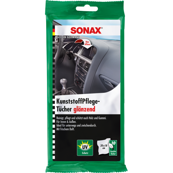 Sonax Μαντηλάκια περιποίησης πλαστικών Γυαλιστερό (10 τεμ)