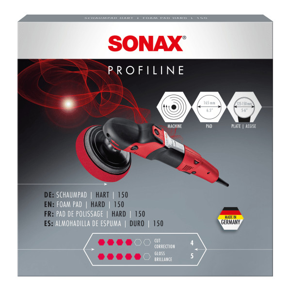 Sonax PROFILINE Σφουγγάρι Γυαλίσματος Σκληρό Κόκκινο 165mm