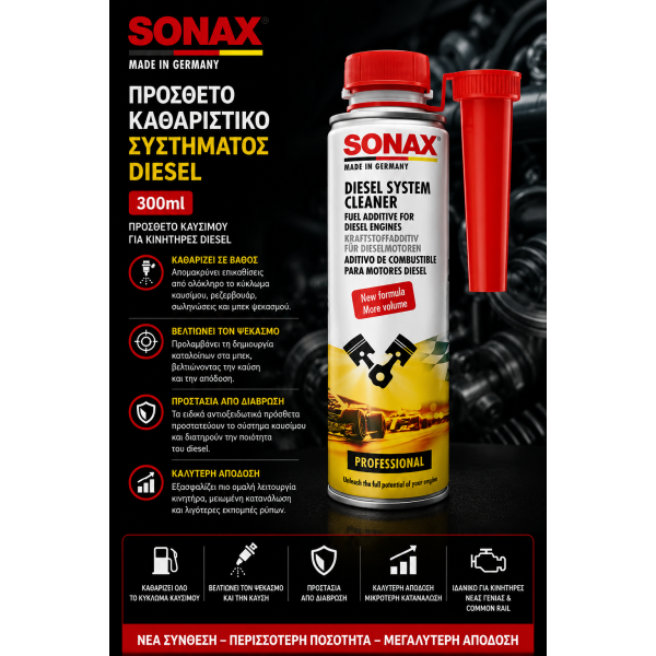Sonax Πρόσθετο Καθαριστικό Συστήματος Diesel 300ml