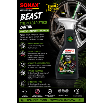 Sonax Beast Υπερκαθαριστικό Ζαντών 500ml Limited Edition