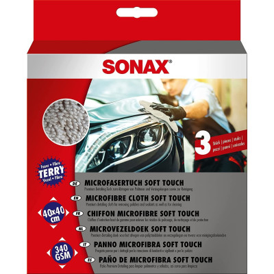 Sonax Πανί Μικροϊνών Soft Touch για  Γυάλισμα (Σετ 3 Τεμ)