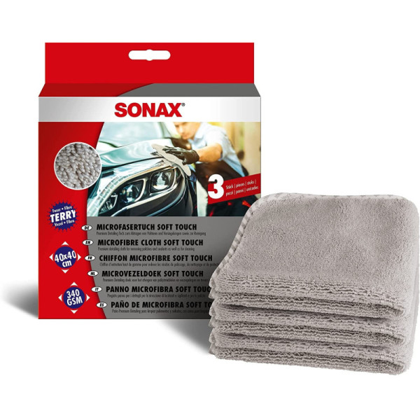 Sonax PROFILINE Πανί μικροϊνών για γυάλισμα Soft Touch (σετ 3 τμχ)